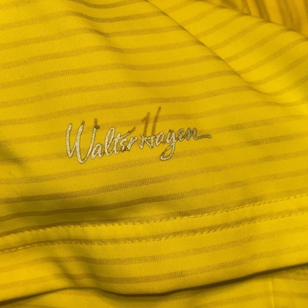Men’s size XXl 2XL used Walter Hagen golf yellow polo shirt Pre own items are as - Picture 2 of 4